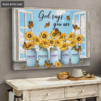 Sunflower Vases God Says You Are Wall Art