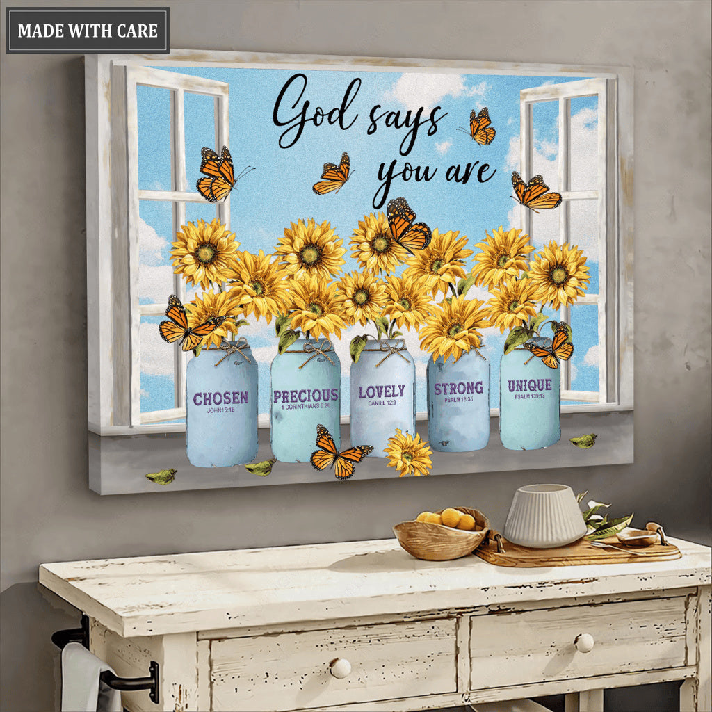 Sunflower Vases God Says You Are Wall Art
