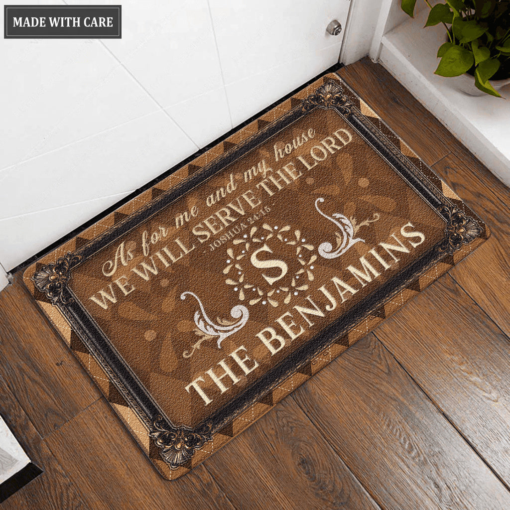 Luvingrace L26 Monogram Collection As For My House Personalized Doormat