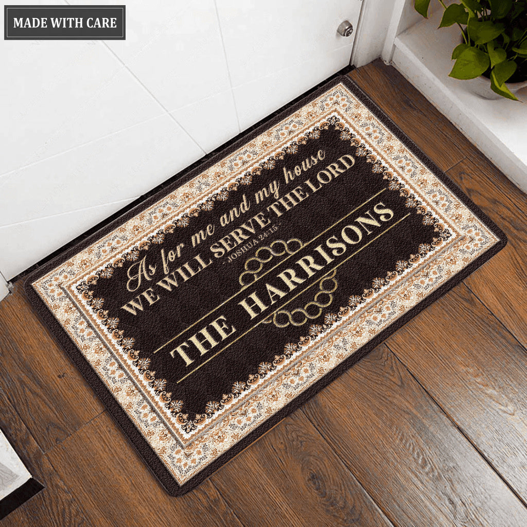 Luvingrace L27 Monogram Collection As For My House Personalized Doormat