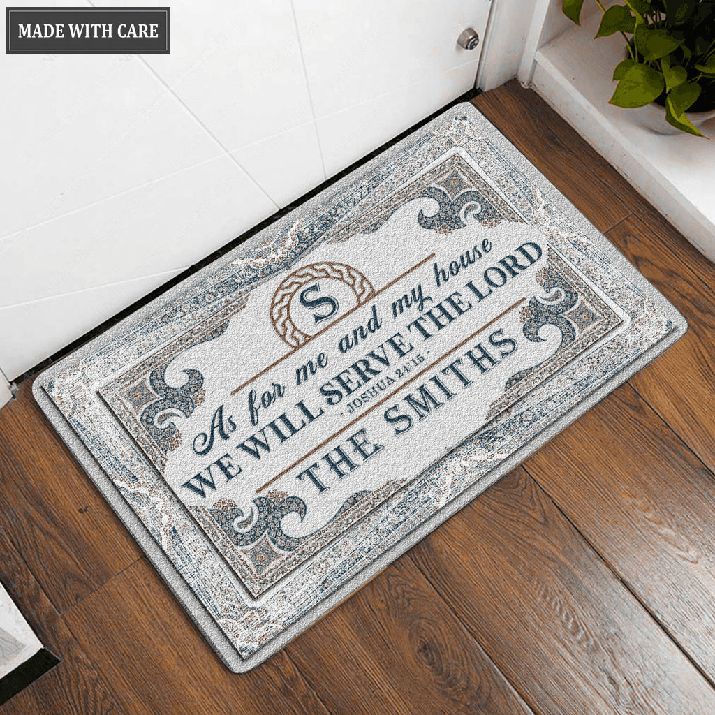Luvingrace L28 Monogram Collection As For My House Personalized Doormat