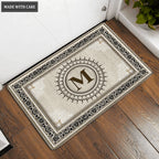 Luvingrace L29 Monogram The First Letter of Family Name Personalized Doormat