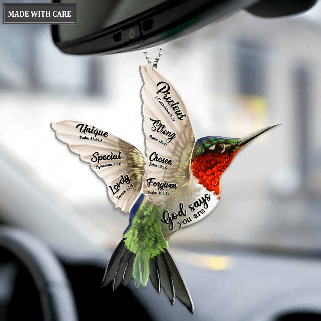 Hummingbird Flying God Says You Are Ornament
