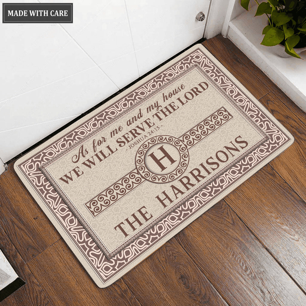 Luvingrace L33 Monogram Collection As For My House Personalized Doormat