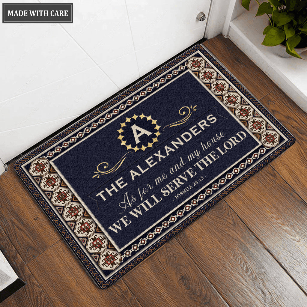 Luvingrace L34 Monogram Collection As For My House Personalized Doormat