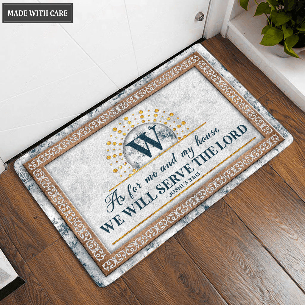 Luvingrace L36 Monogram Collection As For My House Personalized Doormat