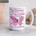 Pink Flower Butterfly Thank God Mug