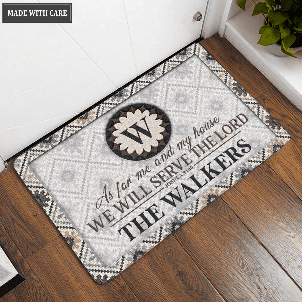 Luvingrace L37 Monogram Collection As For My House Personalized Doormat
