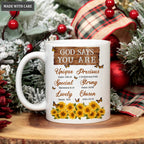 Sunflower Butterlfy Wooden Board God Says You Are Mug