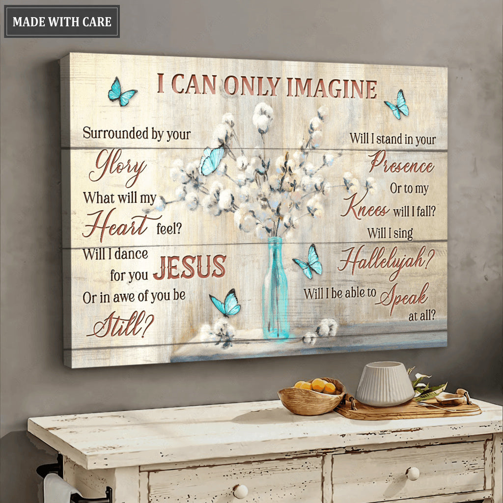 Butterfly Cotton Flower Surrounded By The Glory Wall Art