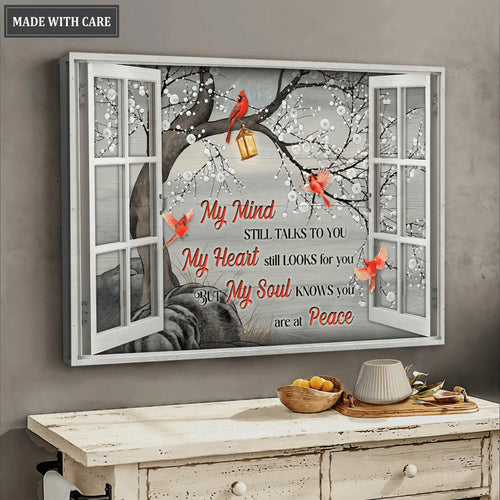 Cardinal Window Frame My Mind My Heart My Soul Wall Art