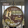 Dandelion And Cross Serve The Lord Personalized Wood Circle Sign