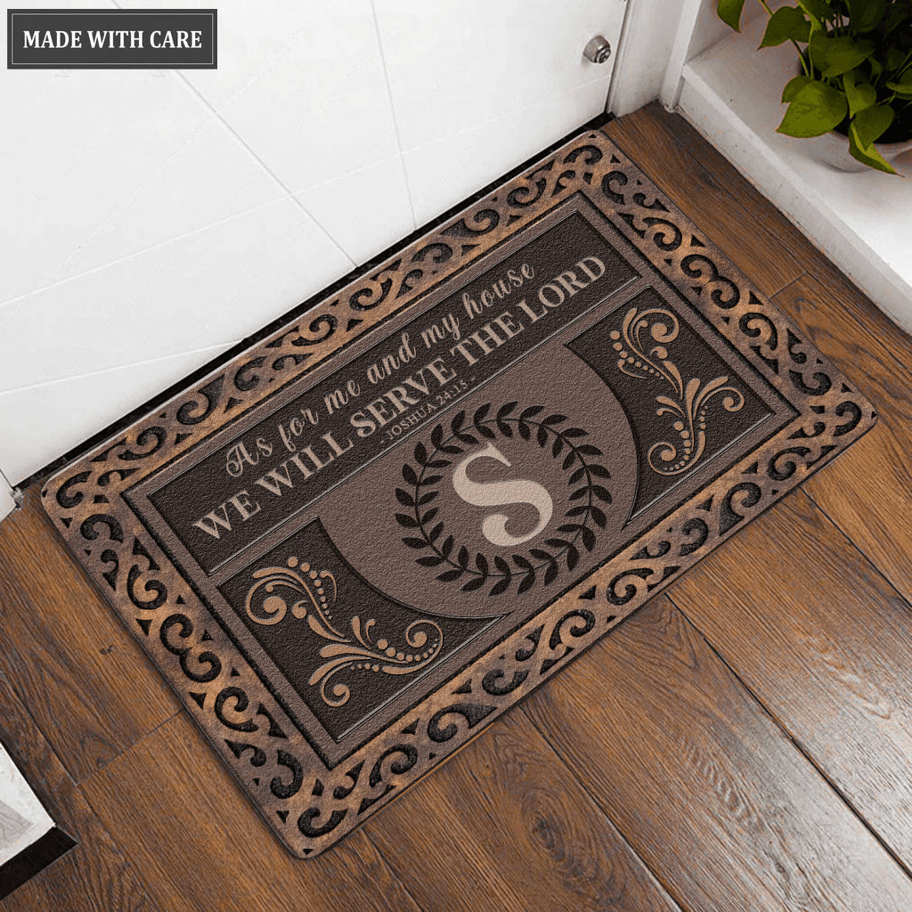 Luvingrace L45 Monogram Collection As For My House Personalized Doormat