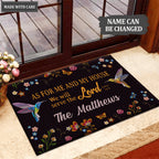 Hummingbirds Serve The Lord Personalized Doormat