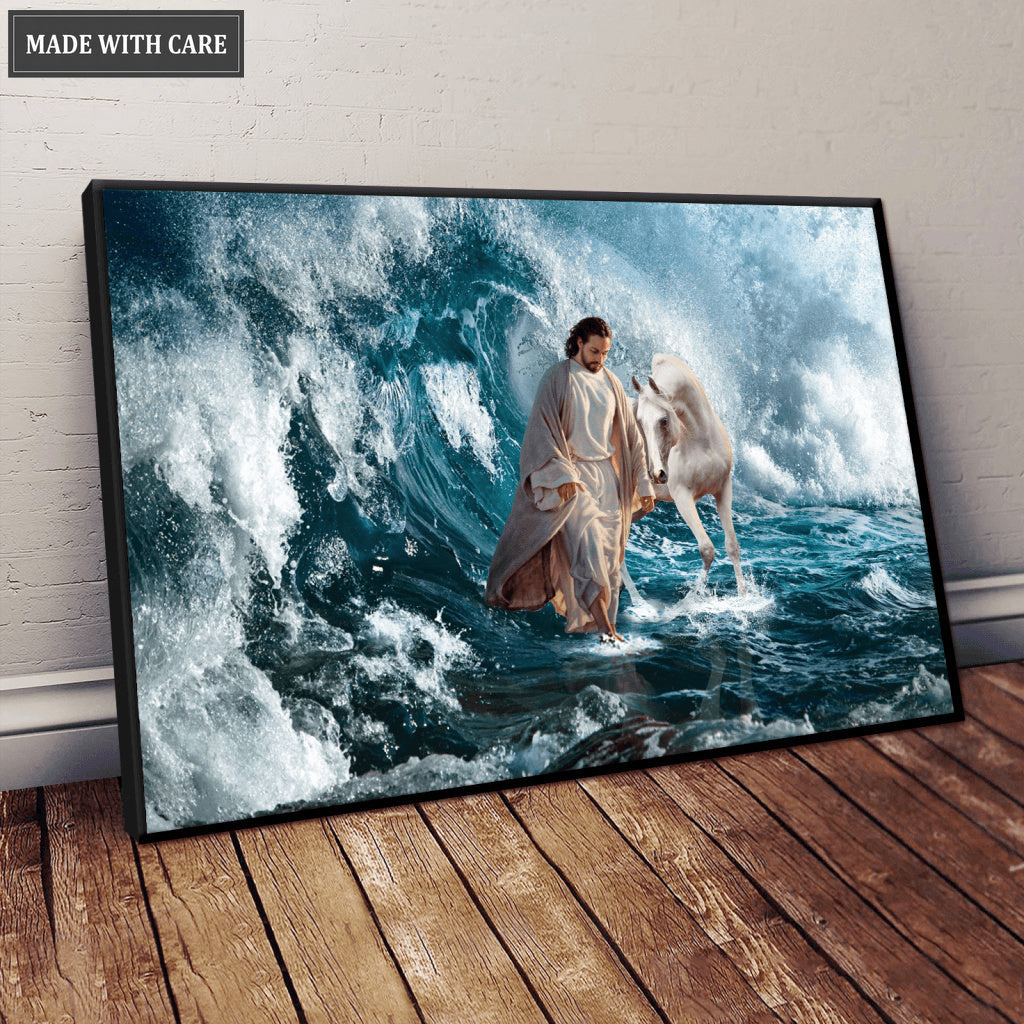 Jesus And Horse Walking On Water Wall Art