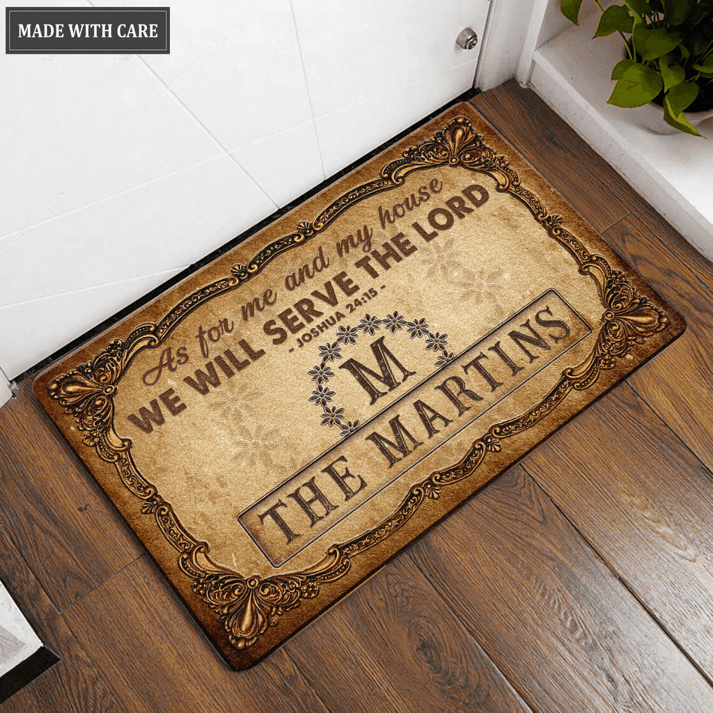 Luvingrace L46 Monogram Collection As For My House Personalized Doormat