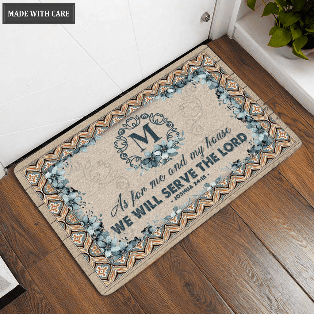 Luvingrace L48 Royal Monogram Collection As For My House Personalized Doormat