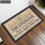 Printfamily L51 Royal Monogram Collection As For My House Personalized Doormat