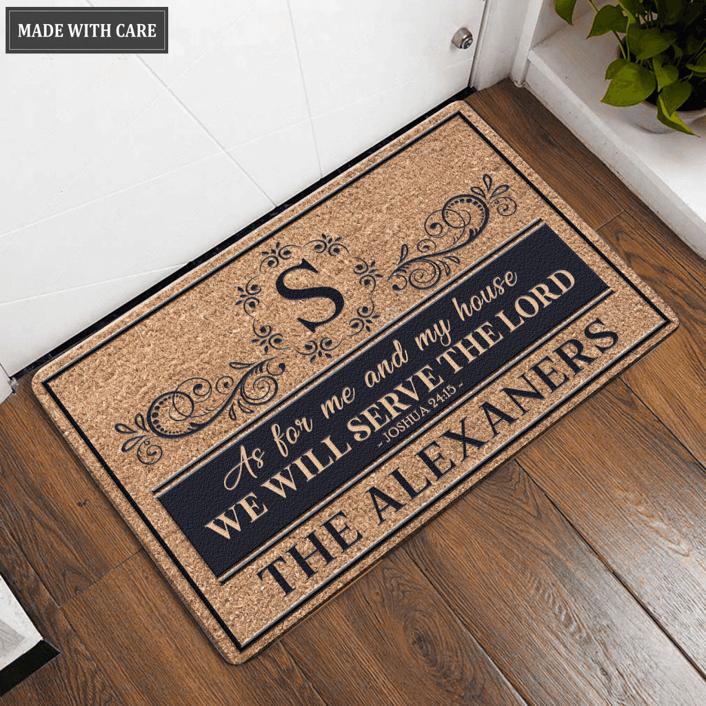 Luvingrace L52 Royal Monogram Collection As For My House Personalized Doormat