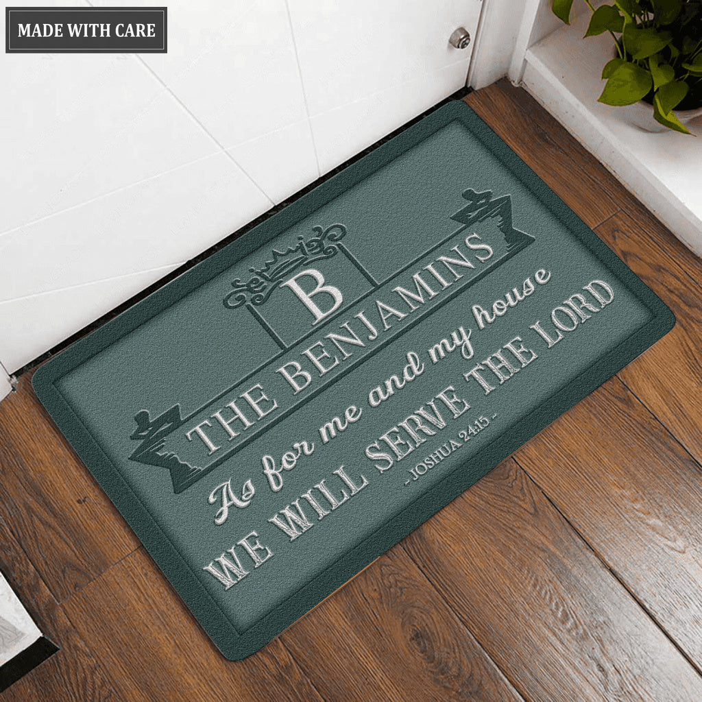 Luvingrace L55 Royal Monogram Collection As For My House Personalized Doormat