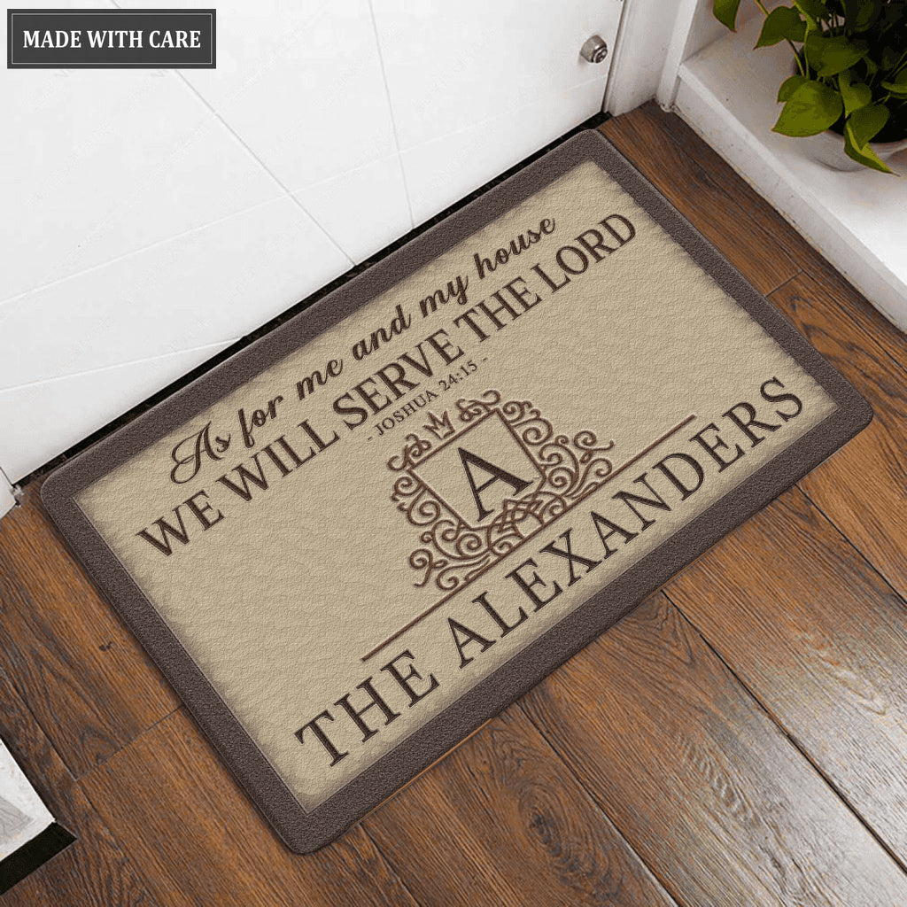 Luvingrace L56 Royal Monogram Collection As For My House Personalized Doormat