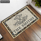 Luvingrace L57 Royal Monogram Collection Family Name Personalized Doormat