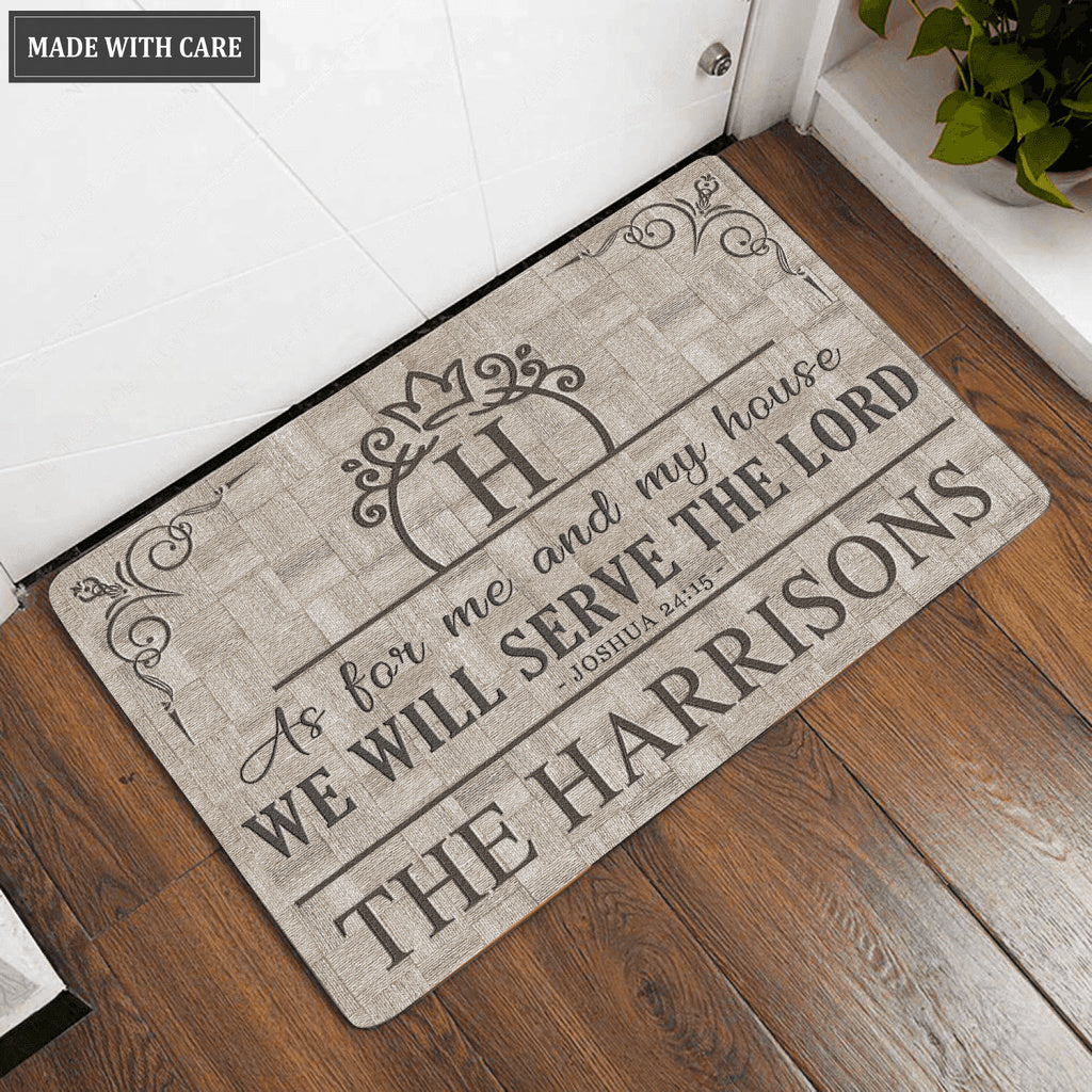 Luvingrace L59 Royal Monogram Collection As For My House Personalized Doormat