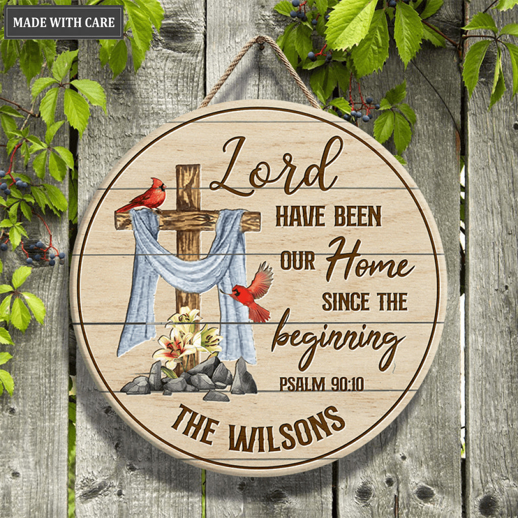 Personalized Since The Beginning Circle Wood Sign