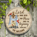 Personalized Since The Beginning Circle Wood Sign