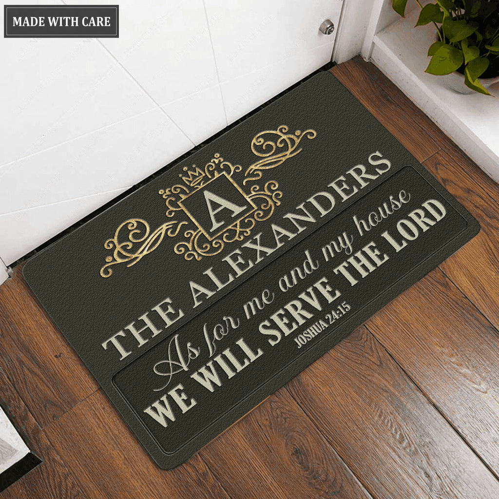 Luvingrace L60 Royal Monogram Collection As For My House Personalized Doormat