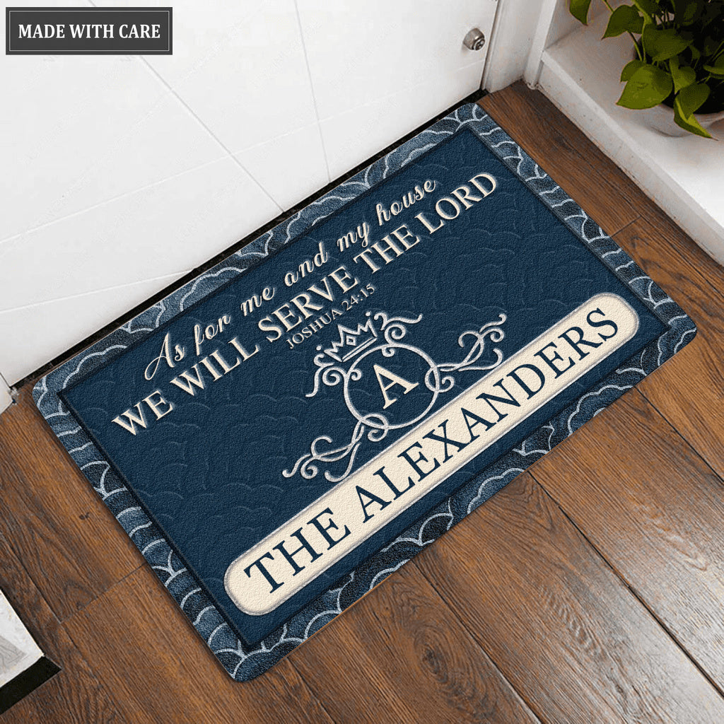 Luvingrace L61 Royal Monogram Collection As For My House Personalized Doormat