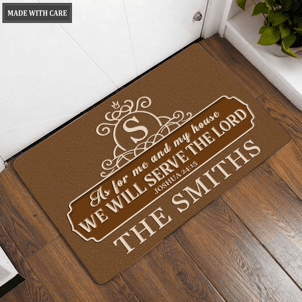 Printfamily L63 Royal Monogram Collection As For My House Personalized Doormat