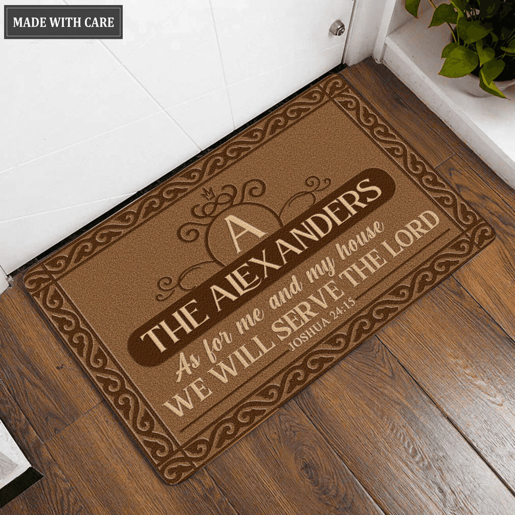 Printfamily L64 Royal Monogram Collection As For My House Personalized Doormat