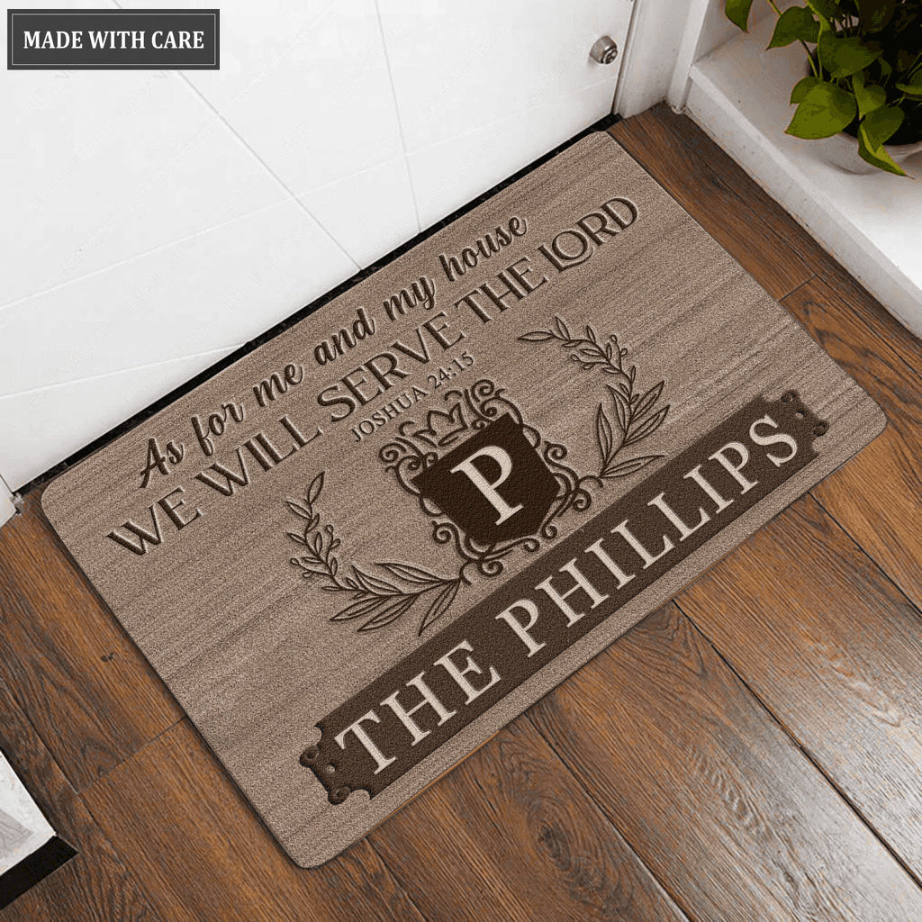 Printfamily L65 Royal Monogram Collection As For My House Personalized Doormat