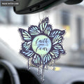 Hologram Butterflies Faith Over Fear Ornament