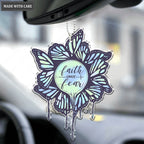 Hologram Butterflies Faith Over Fear Ornament
