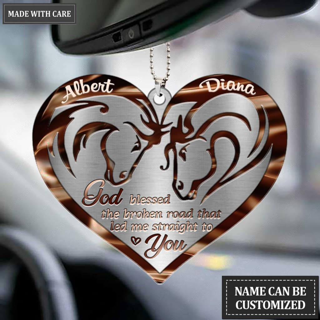 Luvingrace M20 Horse Couple God Blessed Personalized Ornament