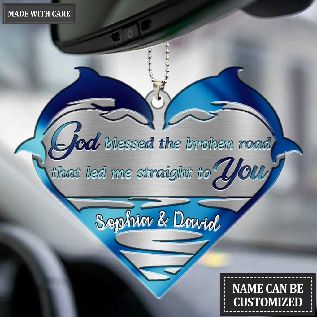 Luvingrace M22 Dolphin Couple God Blessed Personalized Ornament