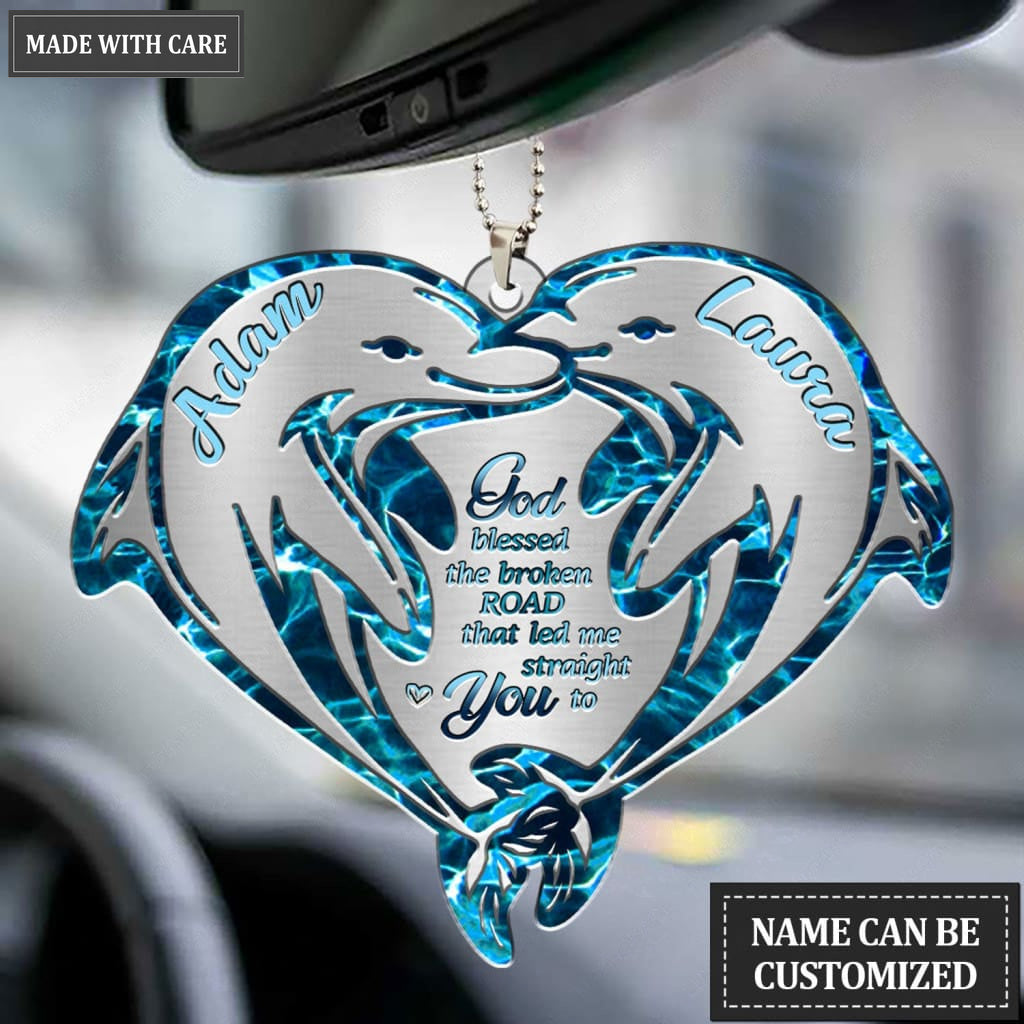 Luvingrace M23 Dolphin Couple God Blessed Personalized Ornament