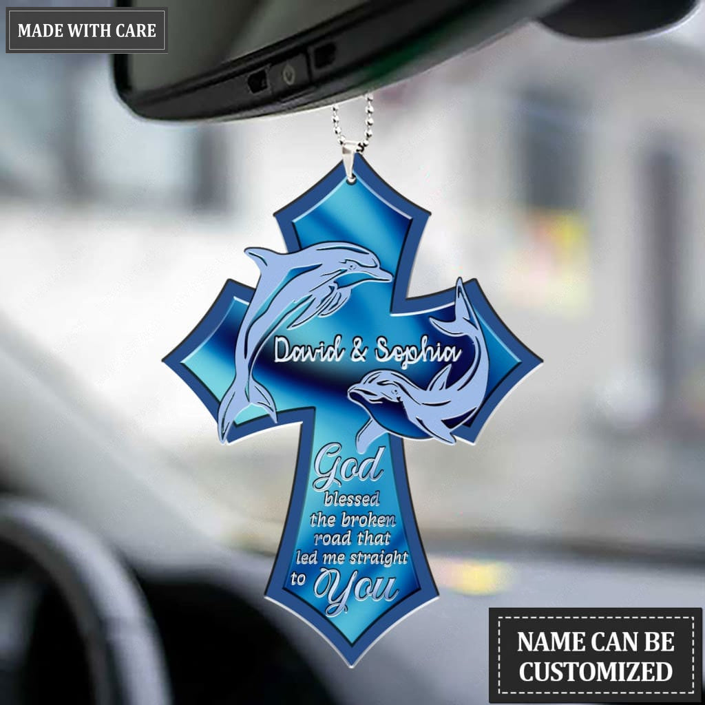 Luvingrace M24 Dolphin Couple God Blessed Personalized Ornament