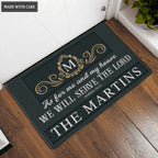 Printfamily L70 Luxury Monogram Collection As For My House Personalized Doormat