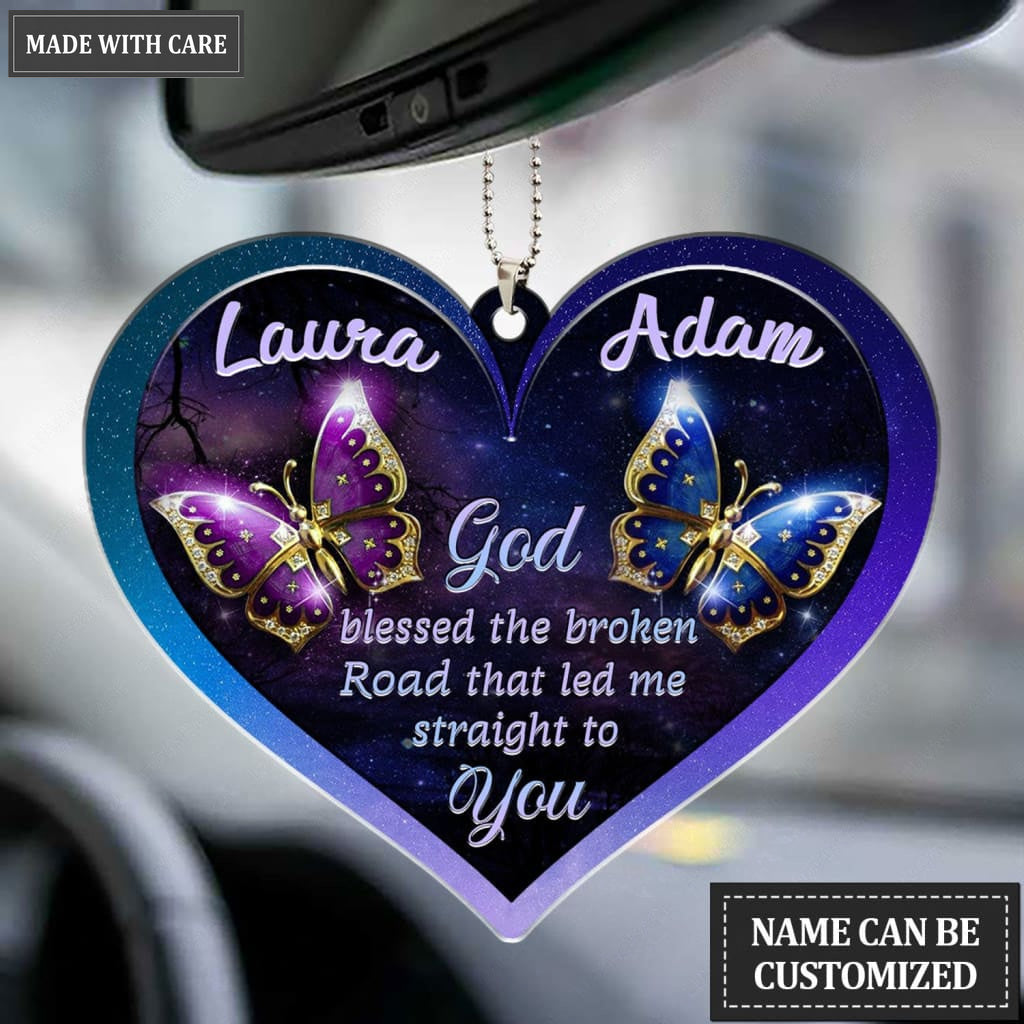Luvingrace M27 Butterfly Couple God Blessed Personalized Ornament