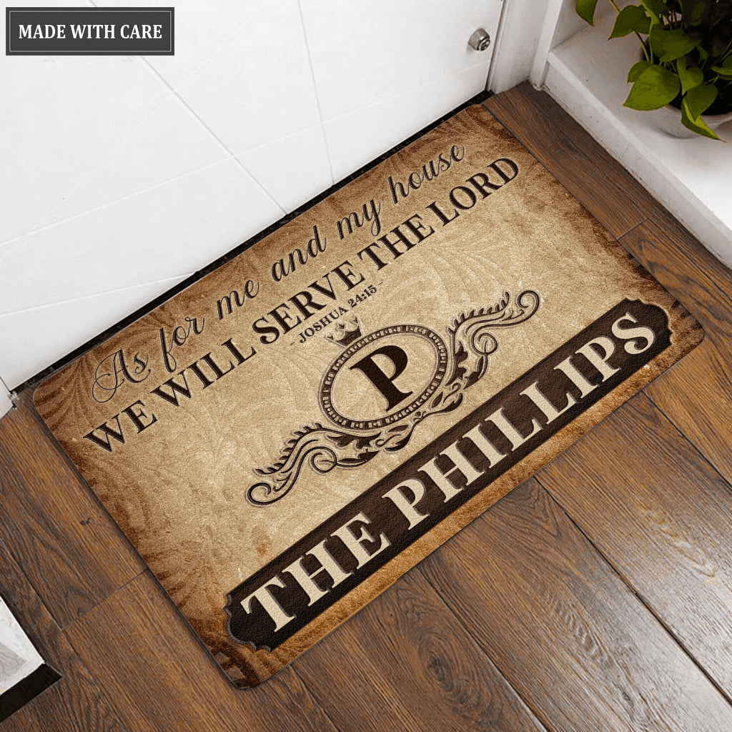 Printfamily L71 Luxury Monogram Collection As For My House Personalized Doormat