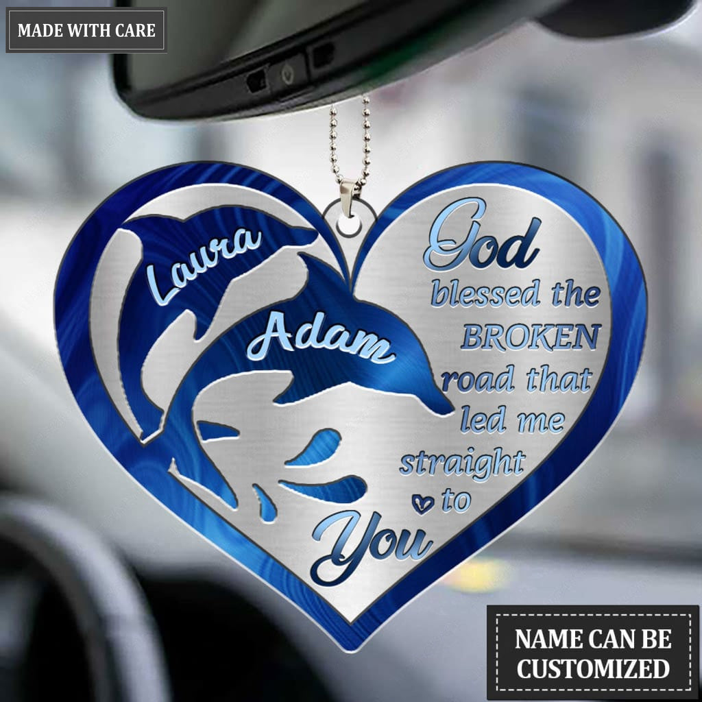 Luvingrace M28 Dolphin Couple God Blessed Personalized Ornament