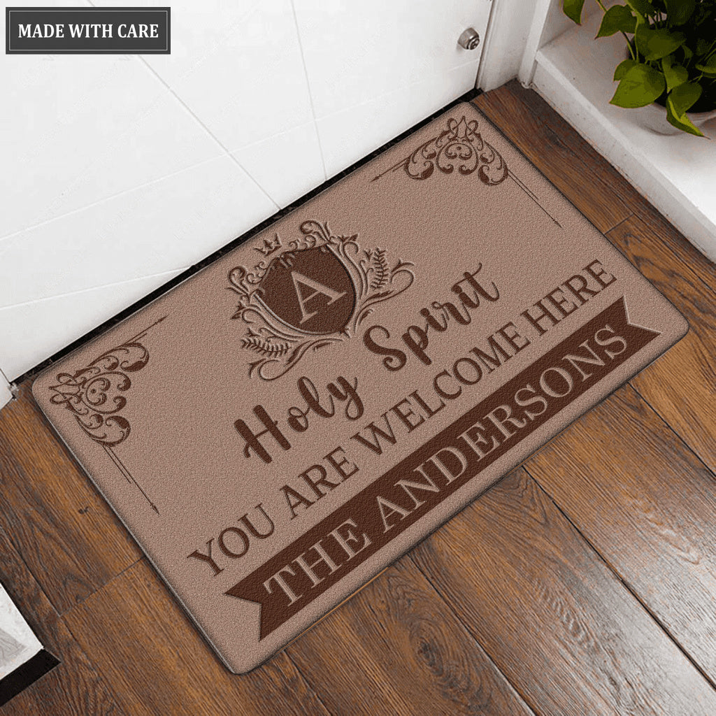 Luvingrace L72 Luxury Monogram Collection Holy Spirit Personalized Doormat