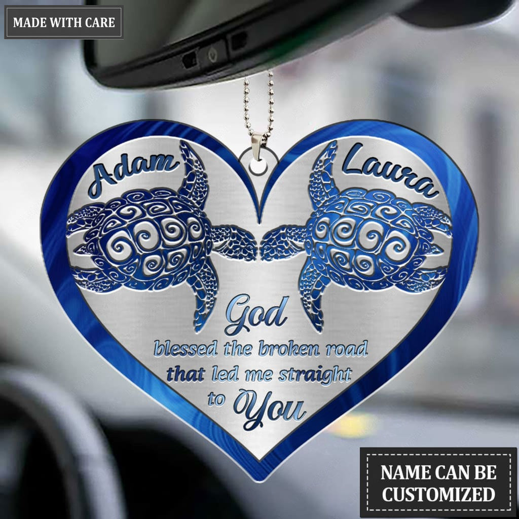 Luvingrace M29 Sea Turtle Couple God Blessed Personalized Ornament