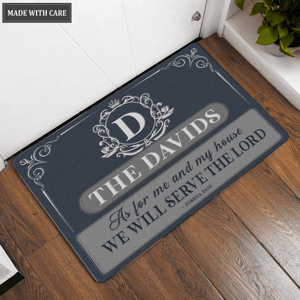 Printfamily L73 Luxury Monogram Collection As For My House Personalized Doormat