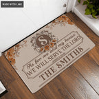 Printfamily L74 Luxury Monogram Collection As For My House Personalized Doormat