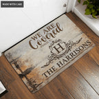 Printfamily L75 Luxury Monogram Collection We Are Covered Personalized Doormat