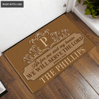 Printfamily L76 Luxury Monogram Collection As For My House Personalized Doormat